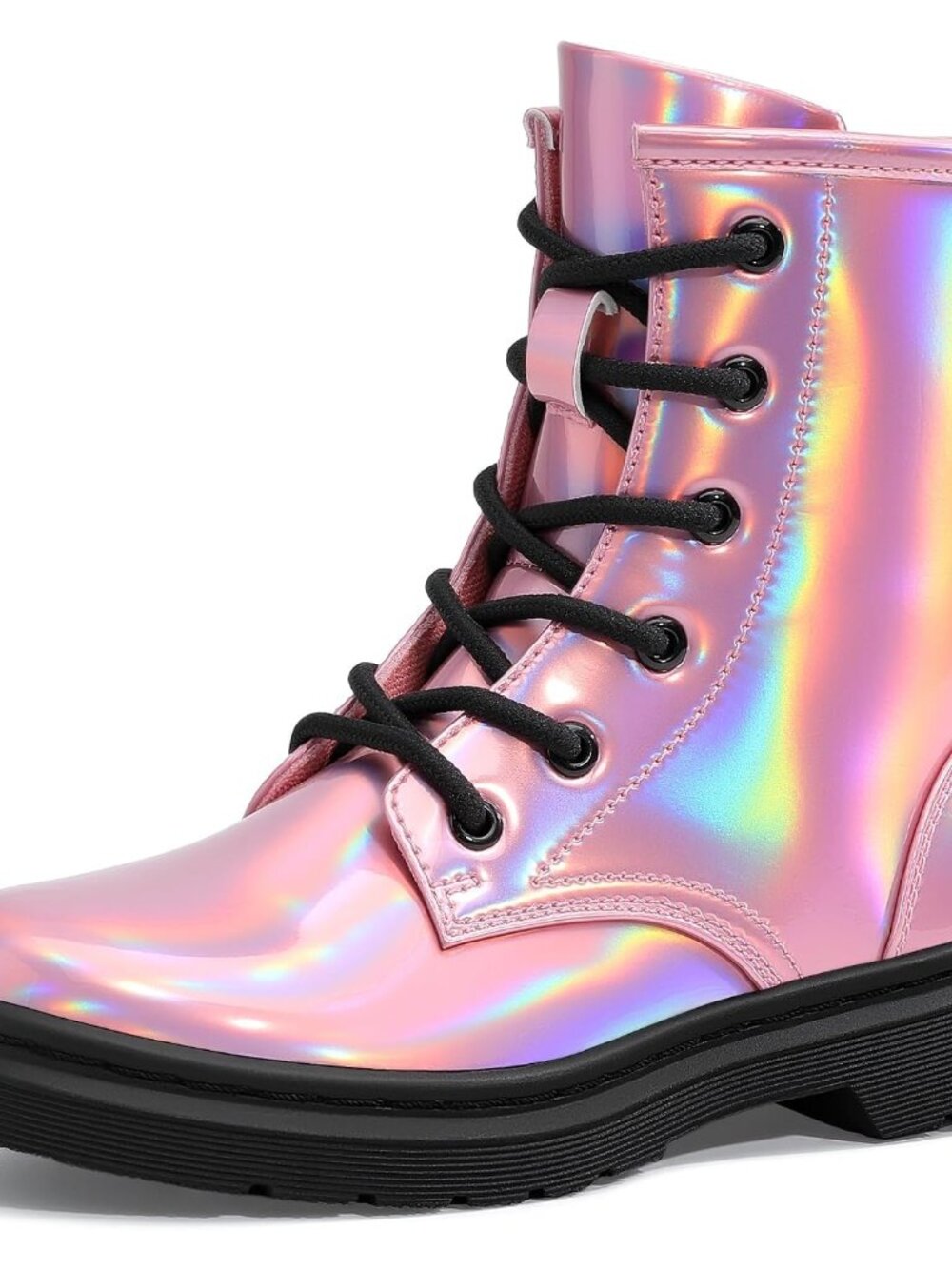 Girls Boots Shiny Stylish Comfort Combat Ankle Bootie